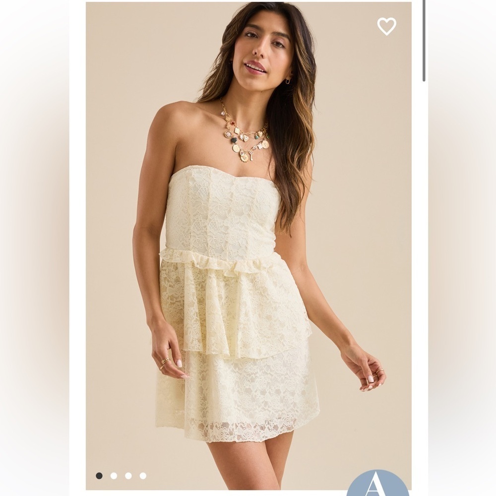 New with tags Altar’d state marigold lace strapless dress - Picture 2 of 4